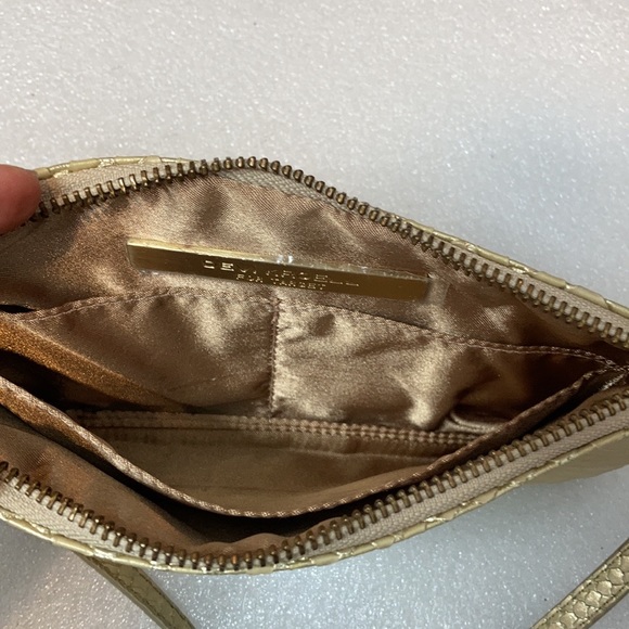 Devi Kroell Faux Snakeskin Gold Clutch / Purse - Picture 8 of 10